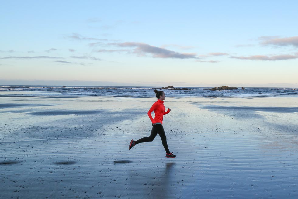 Kalaloch Beach's smooth sand make for great morning runs just steps from Kalaloch Lodge.