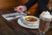 Stop by the Creekside Restaurant at Kalaloch Lodge for a bit of dessert, like creme brulee.